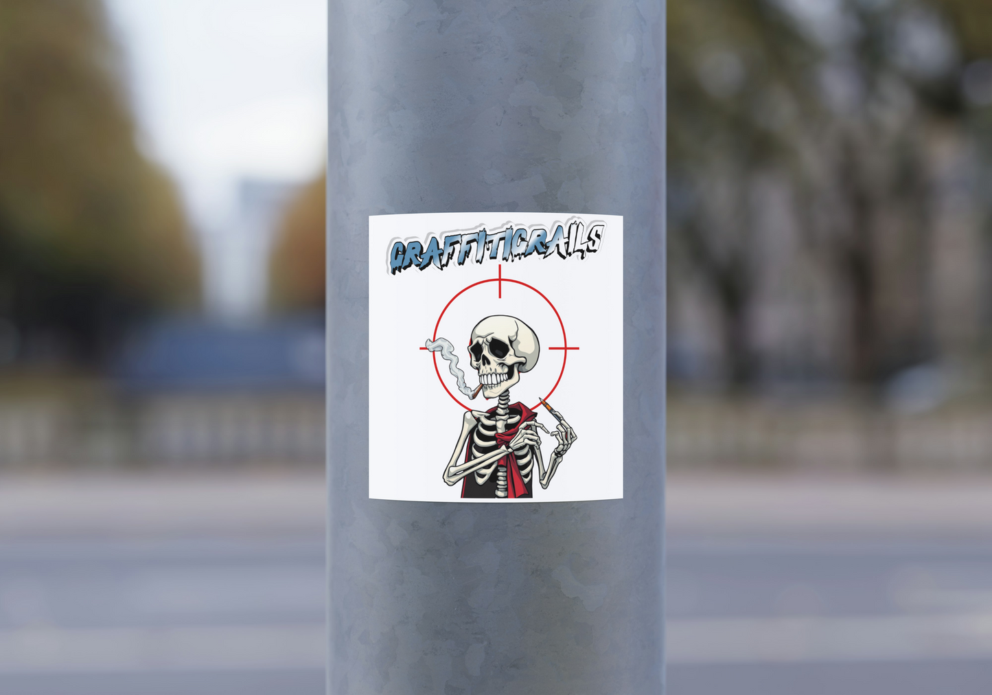 Graffiti Skull Sticker - Kiss-Cut Decal for Laptops & Skateboards