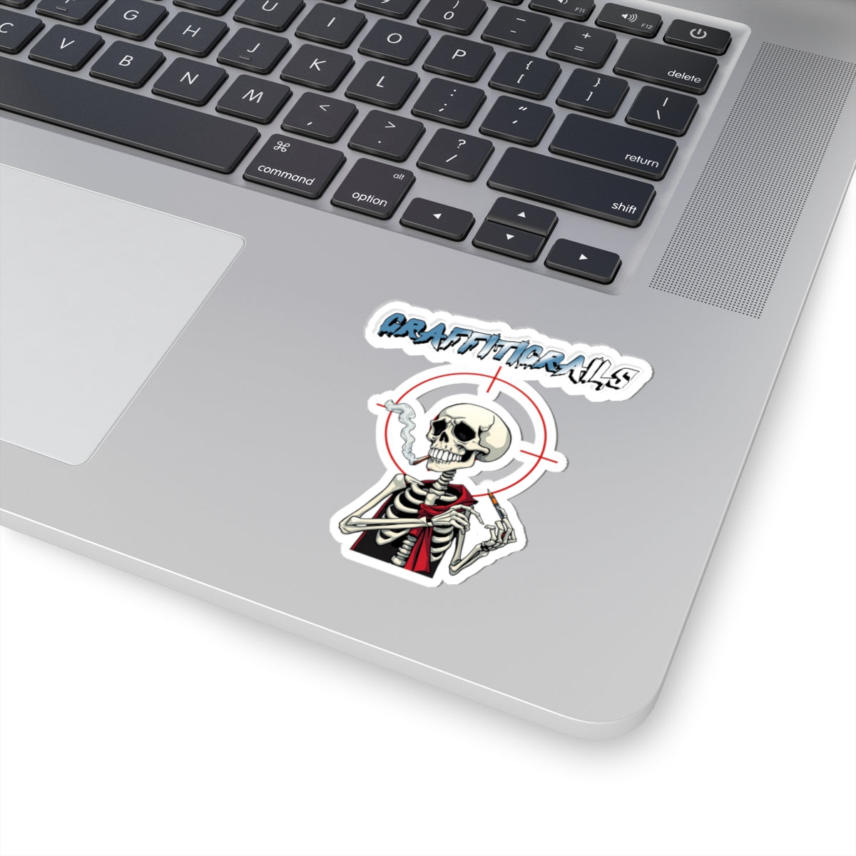 Graffiti Skull Sticker - Kiss-Cut Decal for Laptops & Skateboards