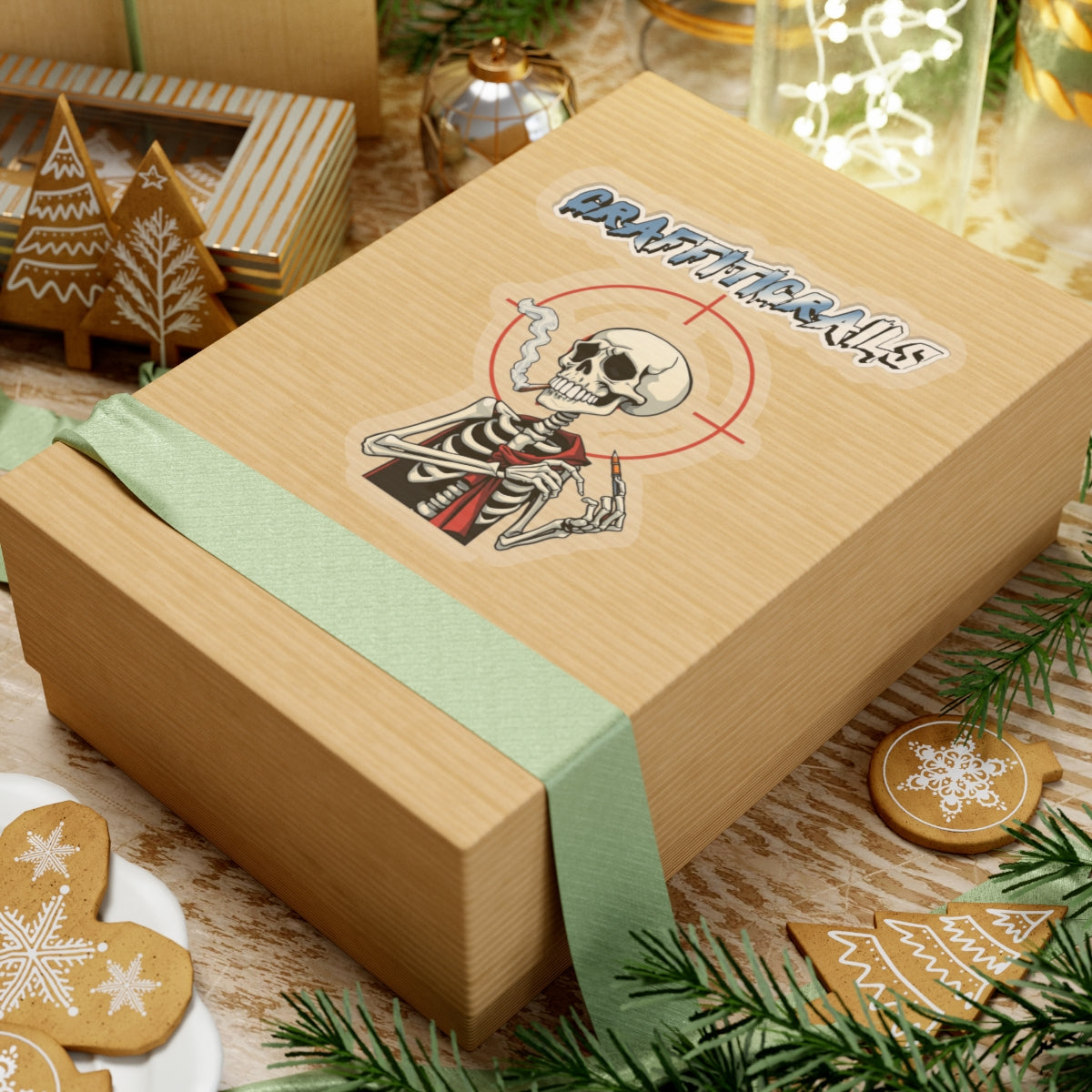 Graffiti Skull Sticker - Kiss-Cut Decal for Laptops & Skateboards