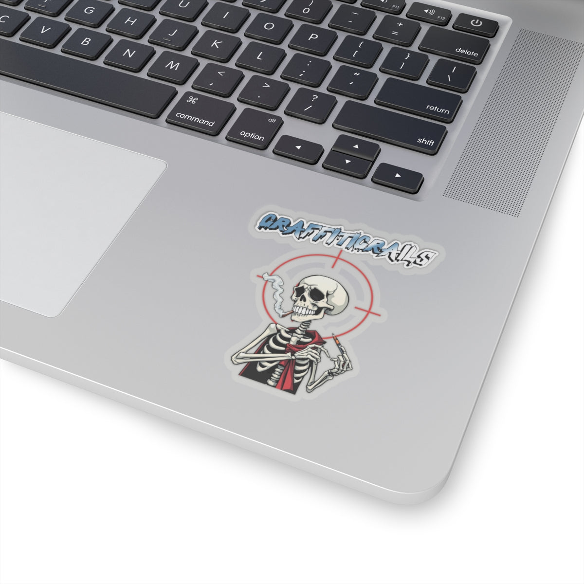 Graffiti Skull Sticker - Kiss-Cut Decal for Laptops & Skateboards